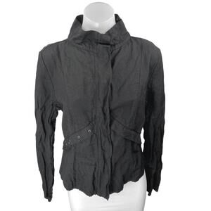 Sarah Pacini Women's Black Long Sleeve High Neck Blazer Coat Jacket Size 2